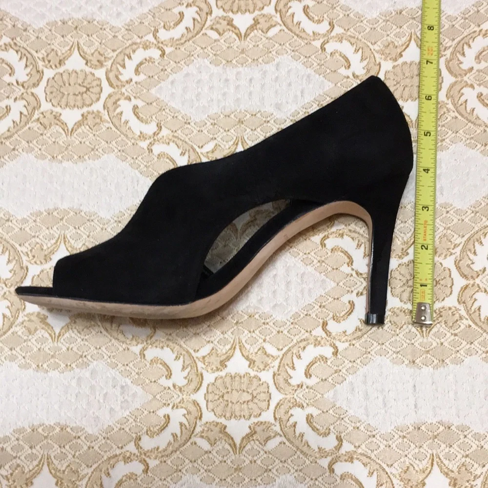 Cole Haan Viveca Black Suede Pump with Cut Out Size 8B with Box - Picture 6 of 9